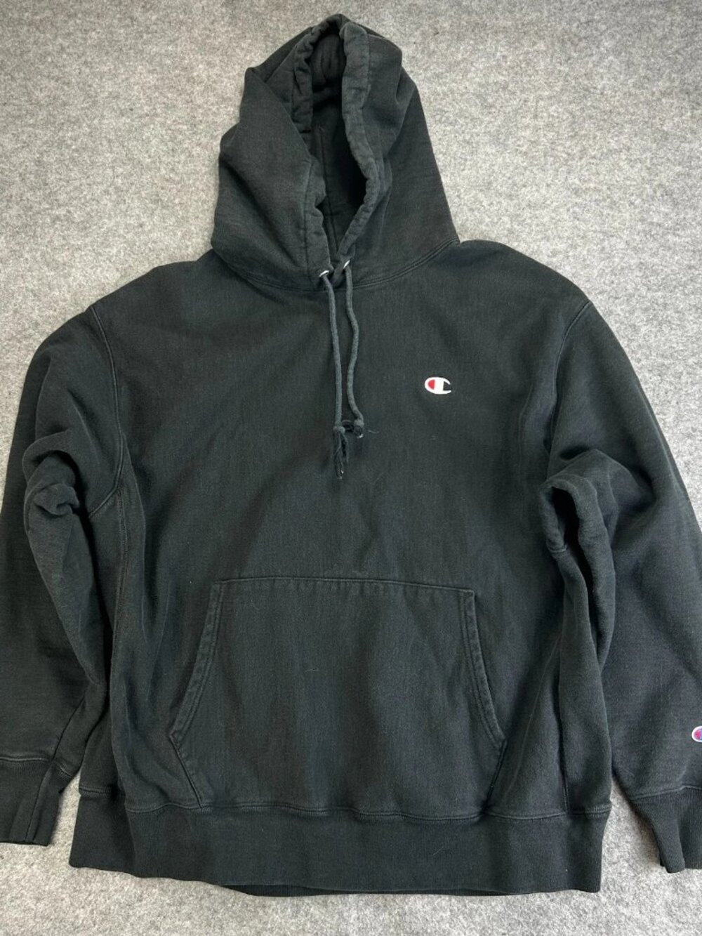 Champion Reverse Weave Hoodie Mens 2XL Black Pullover Long Sleeve Heavyweight